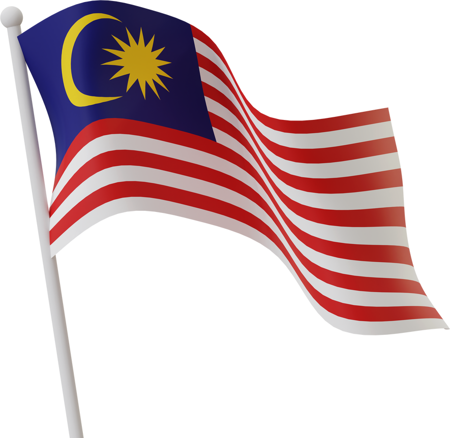 3D rendering Malaysia flag illustration